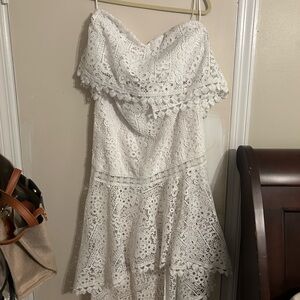 White Lace Off-Shoulder two piece